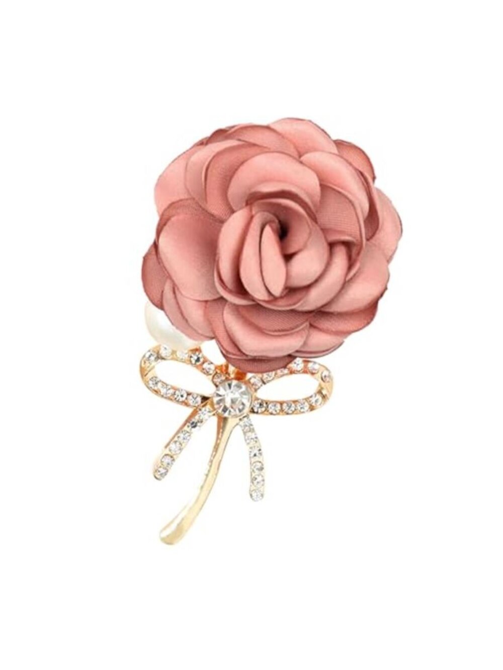 WCRAZYE Elegant Rose Flower Brooch Pin for Women Men Wedding Party Gentleman's